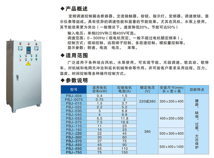 PBJ變頻調速控制箱